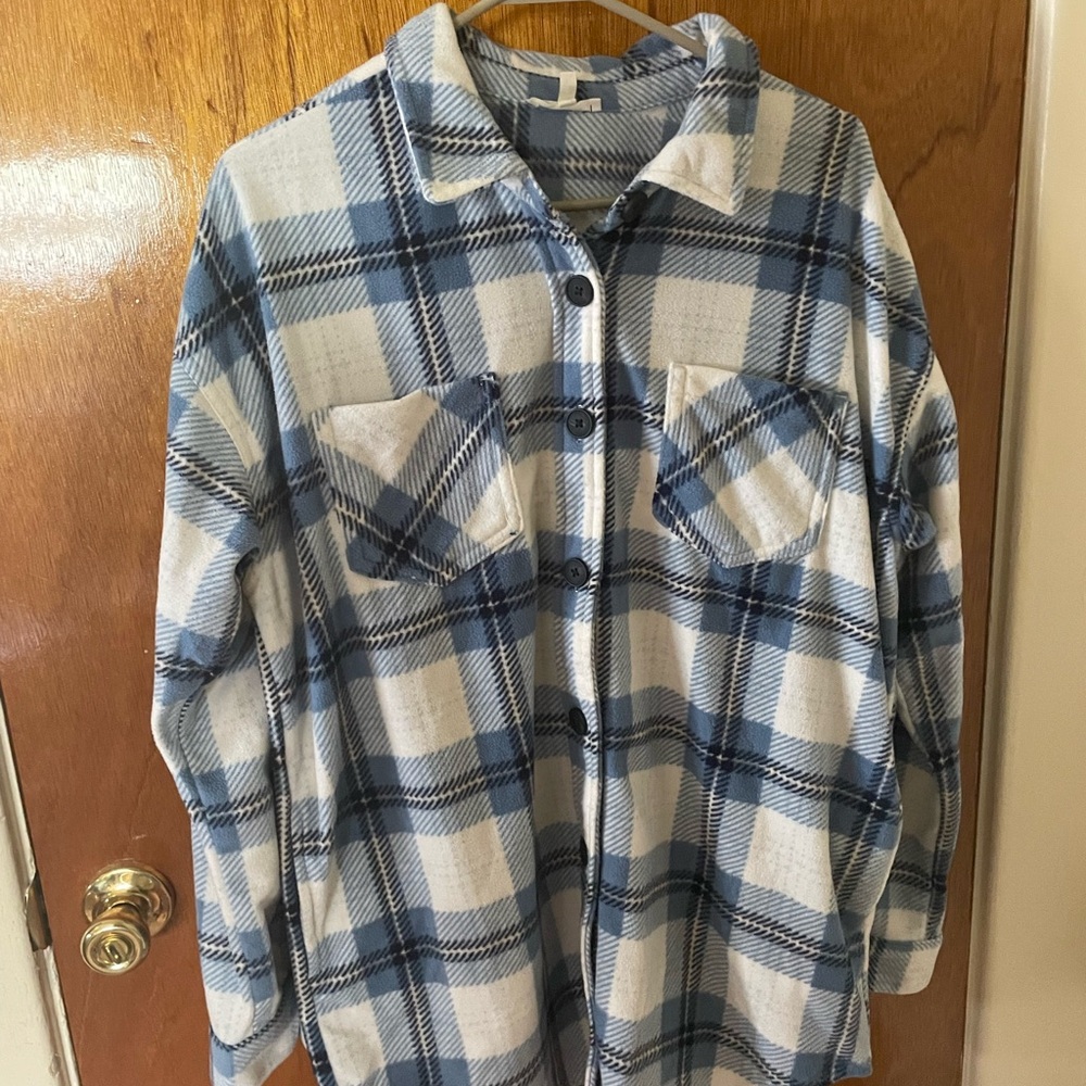 Maurice’s Blue and White Plaid Shacket